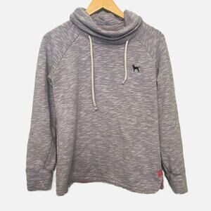 The Black Dog Women's Cowl Neck Light Purple Cotton Sweatshirt XS